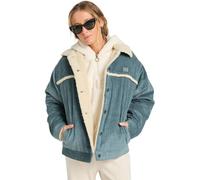 Billabong - Blouson en velours côtelé et sherpa - Cord In Love Trucker Jacket W Silver Bleach pour Femme en Coton - Taille S - Bleu Bleu S