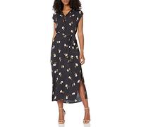 BILLABONG Lovely Ways Robe midi boutonnée sur Le Devant décontractée, Motif Floral Noir, L Femme