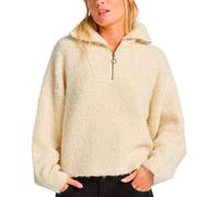 Billabong - Pull demi-zippé texturé - Lost Heaven Half Zipped Sweater W White Cap pour Femme - Taille L - Beige Beige L