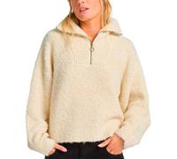 Billabong - Pull demi-zippé texturé - Lost Heaven Half Zipped Sweater W White Cap pour Femme - Taille XS - Beige Beige XS