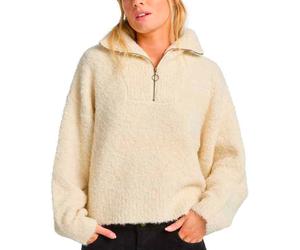 Billabong - Pull texturé - Lost Heaven Half Zipped Sweater W White Cap pour Femme - Taille S - Beige Beige S