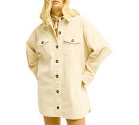 Billabong - Robe chemise en velourss côtelé - Winter Ocean Cord Dress White Cap en Coton - Taille M - Beige Beige M