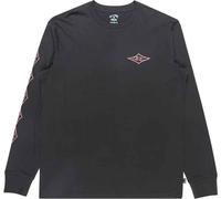 Billabong - T-shirt en coton - Crayon Wave LS Tee Washed Black pour Homme - Taille XL - Noir Noir XL