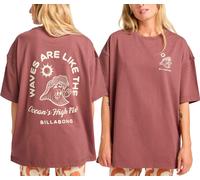 Billabong - T-shirt en coton - The Great Waves SS Tee W Espresso pour Femme en Coton - Taille S - Bordeaux Bordeaux S