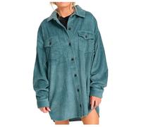 Billabong - Robe chemise en velours côtelé - Winter Ocean Shirt Dress W Silver Bleach pour Femme en Coton - Taille L - Bleu Bleu L