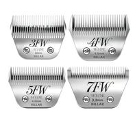 BILLAR Lot de 4 lames larges de toilettage amovibles compatibles avec les tondeuses Andis, Oster A5, Wahl KM10 (3FW + 4FW + 5FW + 7FW)