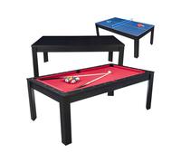 Billard 7FT convertible Prego bois noir tapis rouge rubis