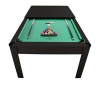 Billard Américain Harmony 6Ft - 206,5 x 116,5 x 80 cm avec Accessoires et Plateau dînatoire - Couleur Ebène (Noir) et Tapis Vert