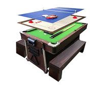 Billard AMERICAIN 7FT Vert + Hockey DE Table + Table DE Tennis + Plan COVERTOUR Mod. Mattew Vert avec bancs