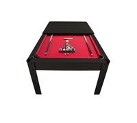Billard Américain AMBIANCE 7Ft - 226,5 x 126,5 x 80 cm avec accessoires et plateau dînatoire - Couleur Noir