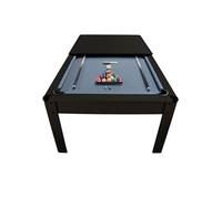 Billard Américain AMBIANCE 7Ft - 226,5 x 126,5 x 80 cm avec accessoires et plateau dînatoire - Couleur Noir