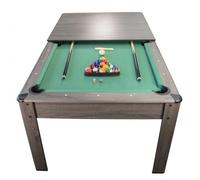 Billard Américain AMBIANCE 7Ft - 226,5 x 126,5 x 80 cm avec accessoires et plateau dinatoire - Gris
