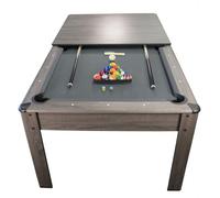 Billard Américain AMBIANCE 7Ft - Gris et Tapis Gris - Table de salle à manger convertible - Accessoires inclus