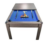 Billard Américain AMBIANCE 7Ft - 226,5 x 126,5 x 80 cm avec accessoires et plateau dinatoire - Gris
