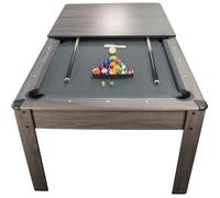 Billard Américain AMBIANCE 7Ft - Gris et Tapis Gris - Table de salle à manger convertible - Accessoires inclus