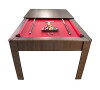 Billard Américain Ambiance avec Accessoires et Plateau Dînatoire, Brut/Tapis Rouge