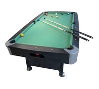 Billard Américain avec Retour de Boules Automatiques - Noir et Tapis Vert - MDF et PVC stratifié - 220x123x80 cm