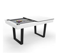 Billard Américain Convertible en Table à manger 4-6 personnes 185 x 104 x 82 Cm - Horizon - Blanc - MDF - SOKKER