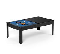 Billard Américain Convertible Table 6 Personnes KITBILL 6FT - 206,5 x 116,5 x 80 cm Plateau dînatoire et Accessoires Inclus - Noir
