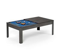 Billard Américain Convertible Table 6 Personnes KITBILL 6FT - 206,5 x 116,5 x 80 cm Plateau dînatoire et Accessoires Inclus - Gris