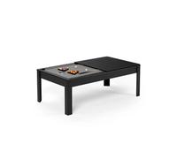 SOKKER Billard Américain convertible table 6places KITBILL 6Ft - 206,5 x 116,5 x 80 cm Plateau dînatoire et accessoires inclus - Noir - Gris Noir
