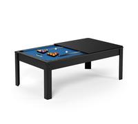 Billard Américain Convertible Table 6 Personnes KITBILL 6FT - 206,5 x 116,5 x 80 cm Plateau dînatoire et Accessoires Inclus - Noir