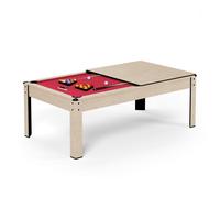 Billard Américain Convertible Table 6 Personnes KITBILL 6FT - 206,5 x 116,5 x 80 cm Plateau dînatoire et Accessoires Inclus - Beige