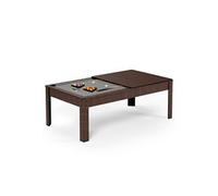 SOKKER Billard Américain convertible table 8places KITBILL 7Ft - 226,5 x 126,5 x 80 cm Plateau dînatoire et accessoires inclus - Marron - Gris Marron