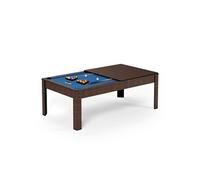 Billard Américain Convertible Table 8 Personnes KITBILL 7FT - 226,5 x 126,5 x 80 cm Plateau dînatoire et Accessoires Inclus - Marron