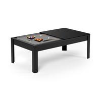SOKKER Billard Américain convertible table 8places KITBILL 7Ft - 226,5 x 126,5 x 80 cm Plateau dînatoire et accessoires inclus - Noir - Gris Noir