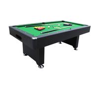 Billard Américain Convertible Table dinatoire - 212 x 118 x 86 cm - Retour de Boules Automatique, Tapis en Laine Vert et Accessoires Inclus