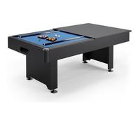 Billard Américain convertible Table dinatoire - 213 x 121 x 80 cm - Retour de boules automatique et Accessoires inclus - Noir
