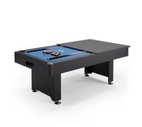 Billard Américain convertible Table dinatoire - 213 x 121 x 80 cm - Retour de boules automatique et Accessoires inclus - Noir