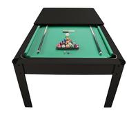 Billard Américain Harmony 5Ft - 183 x 102 cm avec Accessoires et Plateau dînatoire - Couleur Ebène (Noir) et Tapis Vert