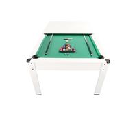 Billard Am?ricain HARMONY 6Ft -206,5 x116,5 80 cm avec accessoires et plateau d?natoire Couleur Ivoire