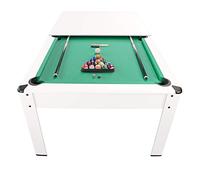 Billard Américain Harmony 6Ft - 206,5 x 116,5 x 80 cm avec Accessoires et Plateau dînatoire - Couleur Ivoire (Blanc) et Tapis Vert