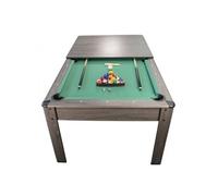 PLAY4FUN Billard Américain HARMONY 6Ft - 206,5 x 116,5 x 80 cm avec accessoires et plateau dînatoire - Gris - Vert Gris G
