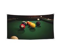 Billard - Bannière imprimée pour festival - Polyester simple face avec œillets métalliques pour événements en plein air, marchés de Noël et fêtes