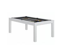 Billard CHARME Blanc avec Drap Gris Ardoise - Table Transformable