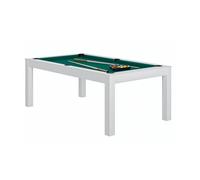 Billard CHARME Blanc avec Drap Vert - Table Transformable et Accessoires Inclus