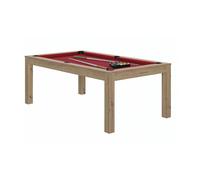 Billard CHARME en Chêne Sable avec Drap Rouge - Table Transformable
