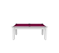 Billard Colorado 8 personnes - 7P - Design blanc laqué avec tapis prune