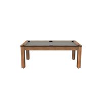 Billard Colorado pour 8 personnes - Table multifonction en hêtre boisé et tapis gris