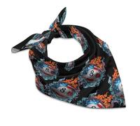Billard Drapeau USA Flammes Vagues Écharpe Femme Soie Style Bandana Carré Foulard Cheveux Foulard Cou Accessoire de Tête