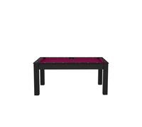Billard Floride Convertible en Table à Manger - 6 Personnes - Noir Grainé avec Tapis Prune
