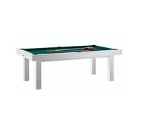 Billard LAFITE Blanc avec Drap Vert - Table Transformable et Accessoires Inclus