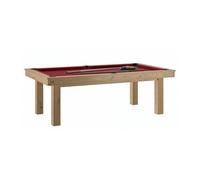 Billard LAFITE en Chêne Sable avec Drap Rouge - Transformable en Table