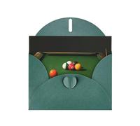 Billard Prints Carte de vœux horizontale en papier nacré pour cartes d'anniversaire et toutes les occasions, vert foncé
