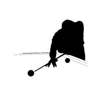 Billard sportif noir Autocollant mural sportif Silhouette Autocollant d’art amovible Murale Wallpaper DIY Décalcomanie Fond peint