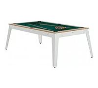 René Pierre Billard Steel Chene Sable Pieds Blanc Drap Vert